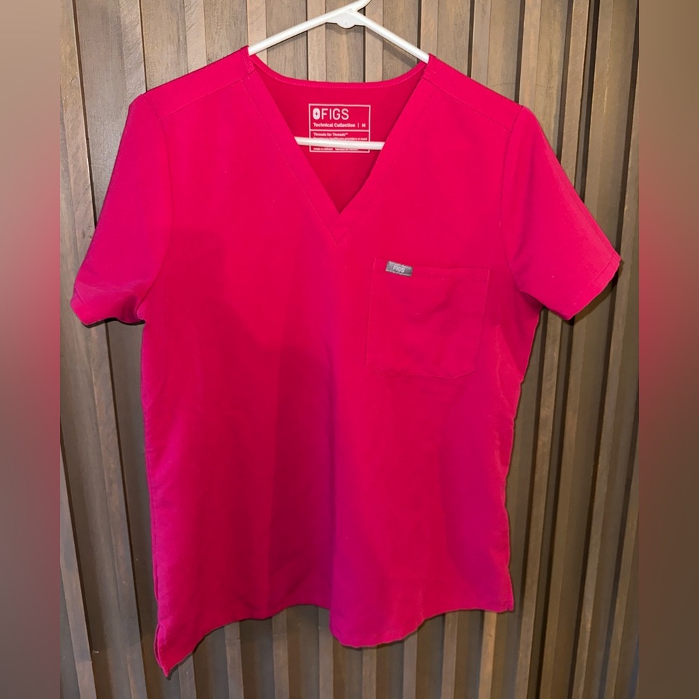 Hot Pink Figs Scrub Top